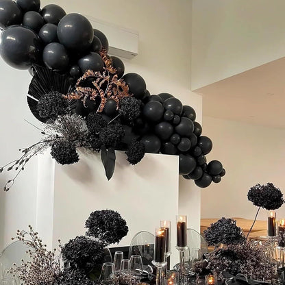 50 Stück Schwarze 12-Zoll-Luftballons für Geburtstag und Partydekorationen