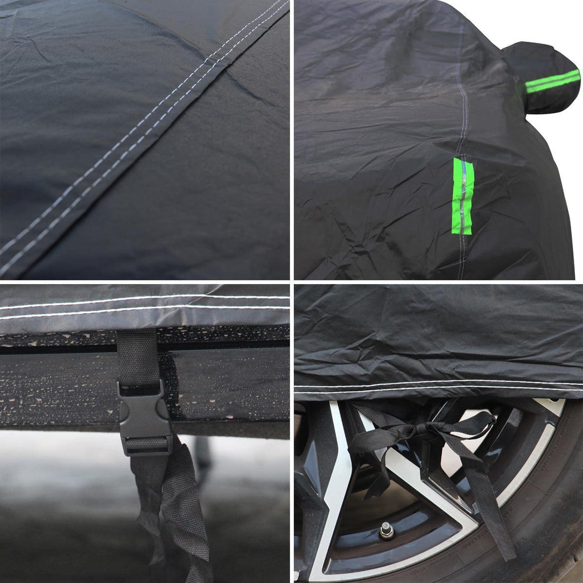 Wasserdichte Autoabdeckung XL – Schutzplane für SUV, Schwarz