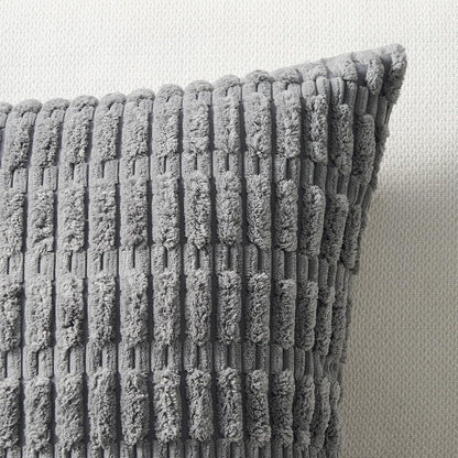 Topfinel 4er Set Boho Kissenbezug 40x40 cm grau Kordsamt