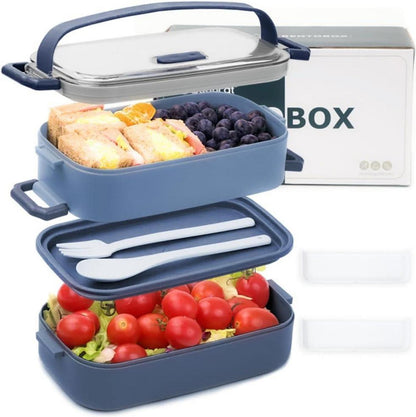 Auslaufsichere Bento Box mit Besteckset - Dunkelblau 1600ML