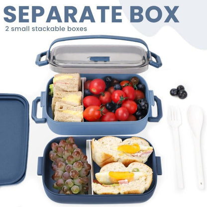 Auslaufsichere Bento Box mit Besteckset - Dunkelblau 1600ML
