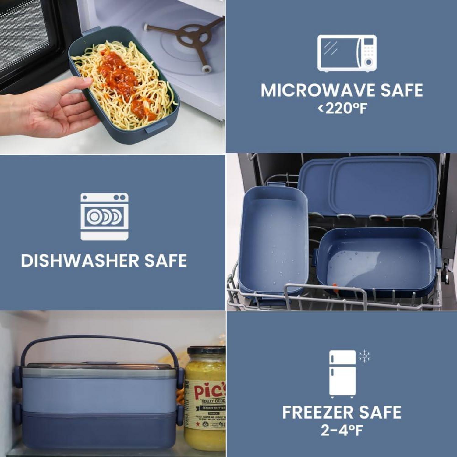 Bugucat Lunchbox 1600ML 2 in 1 Bento Box Auslaufsicher Luftdichte Brotdose