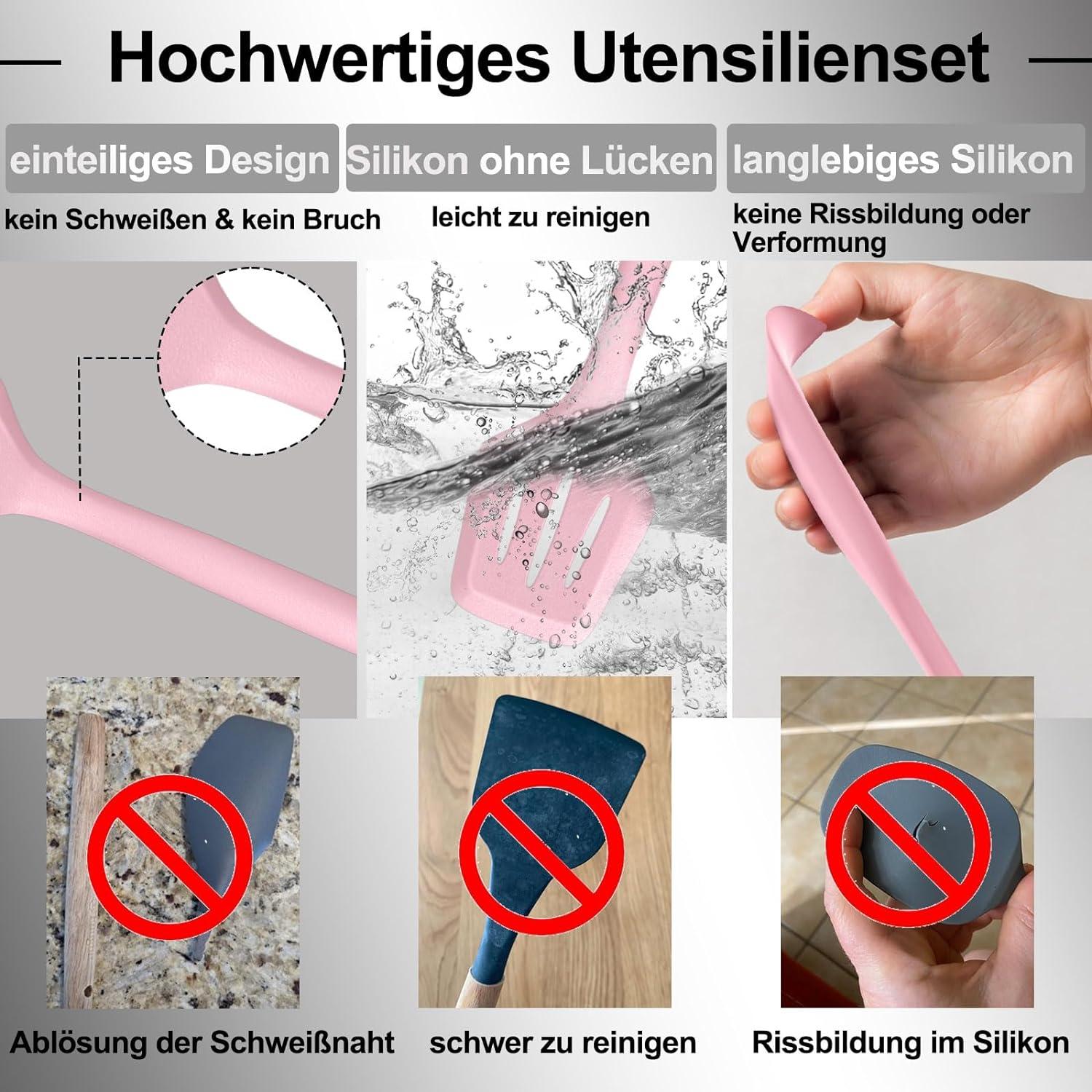 22-teiliges Silikon Küchenhelfer Set Antihaft Kochutensilien mit