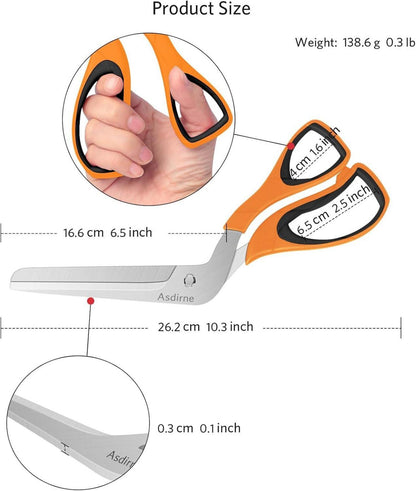 Pizzaschere mit scharfer Edelstahlklinge, weichem Griff, multifunktional 27 cm, Schwarz/Orange