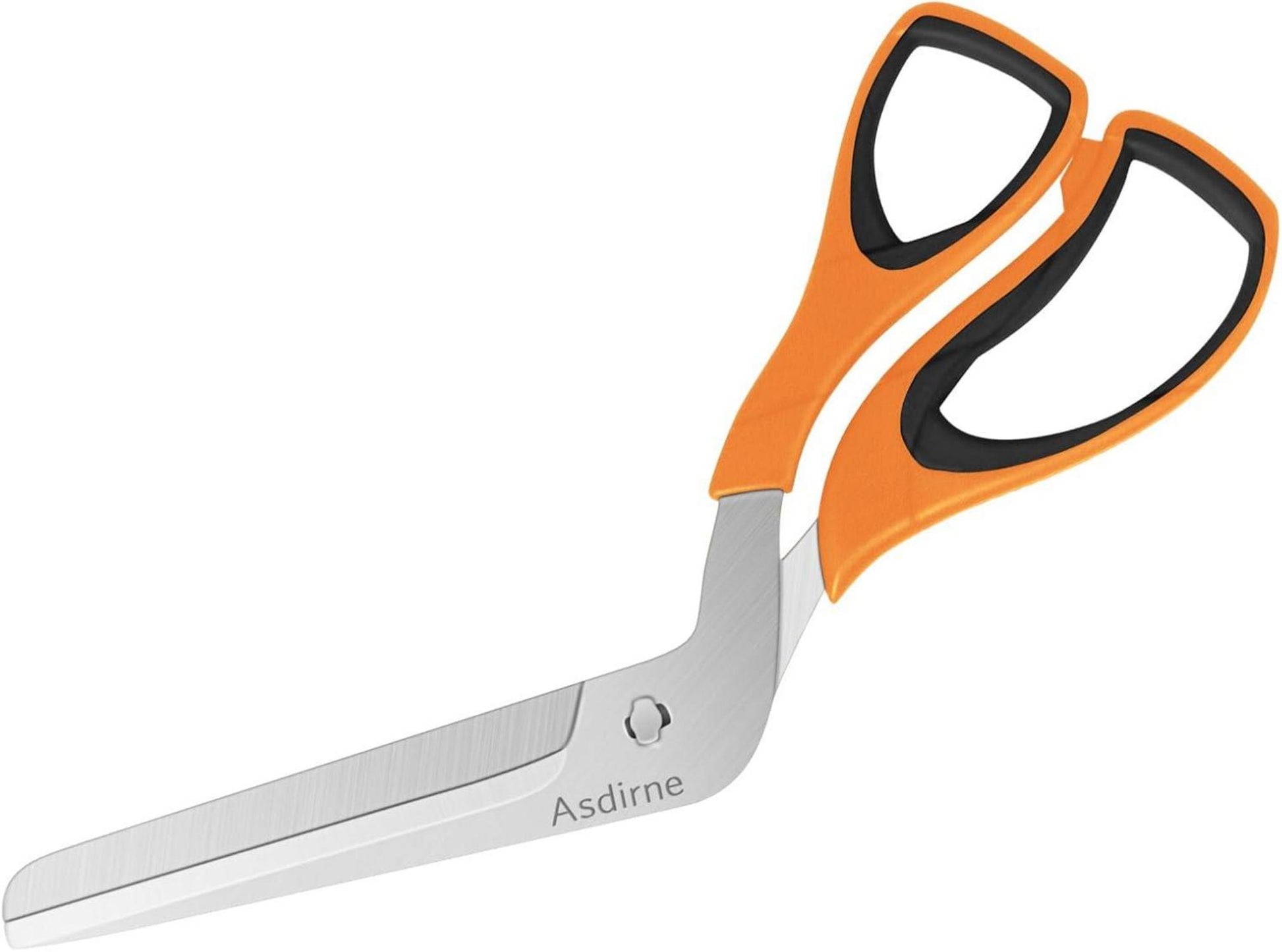 Pizzaschere mit scharfer Edelstahlklinge, weichem Griff, multifunktional 27 cm, Schwarz/Orange