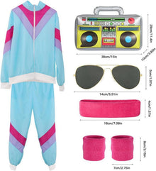80er Jahre Trainingsanzug Herren Damen Retro Outfit 90er