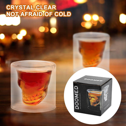 Totenkopf Gläser Set 4-teilig Schädel Schnapsgläser Skull Shotgläser 75ML