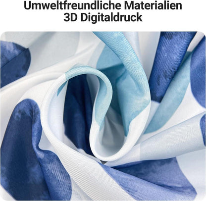 Lerores Duschvorhang Blaue Blütenblätter Wasserabweisend 200x200cm