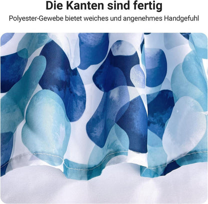 Duschvorhang Blaue Blüten 200x200cm Wasserabweisend Anti-Schimmel inkl. Ringe