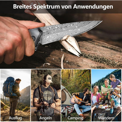 Dragon Creek Damast Klappmesser EDC Taschenmesser Outdoor