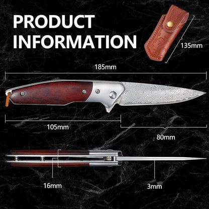 Dragon Creek Damast Klappmesser EDC Taschenmesser Outdoor