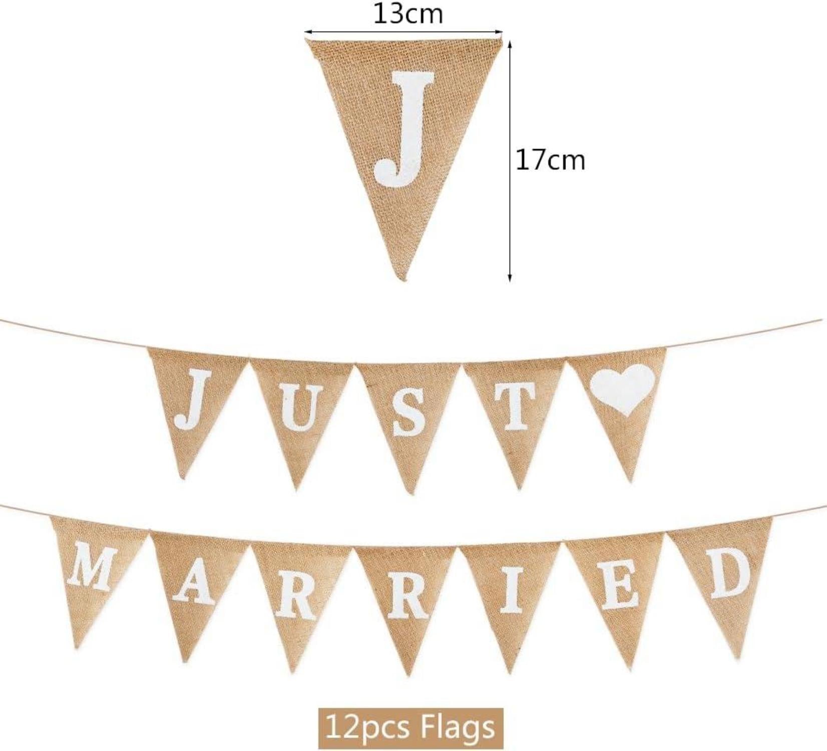 Just Married Jute Girlande Hochzeit Banner Deko