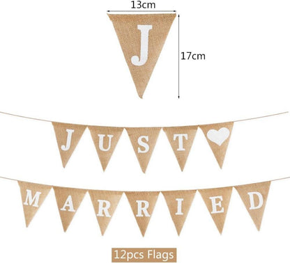 Just Married Jute Girlande Hochzeit Banner Deko