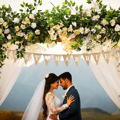 Just Married Jute Girlande Deko Hochzeit Banner Boho Frauen