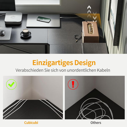 Gaming Tisch Eckschreibtisch 120x120cm mit Monitorständer Schwarz