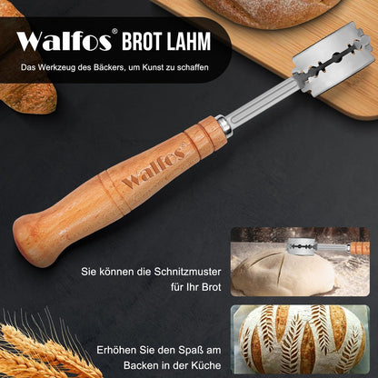 Gärkorb Brotbacken Set Rattan Bäckermesser 23cm Oval 25cm