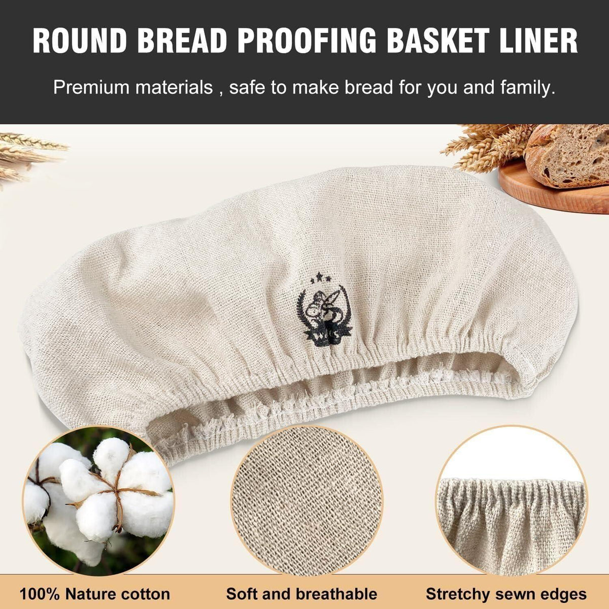 Walfos Gärkorb Brotbacken Set Rattan 23 cm 25 cm oval rund