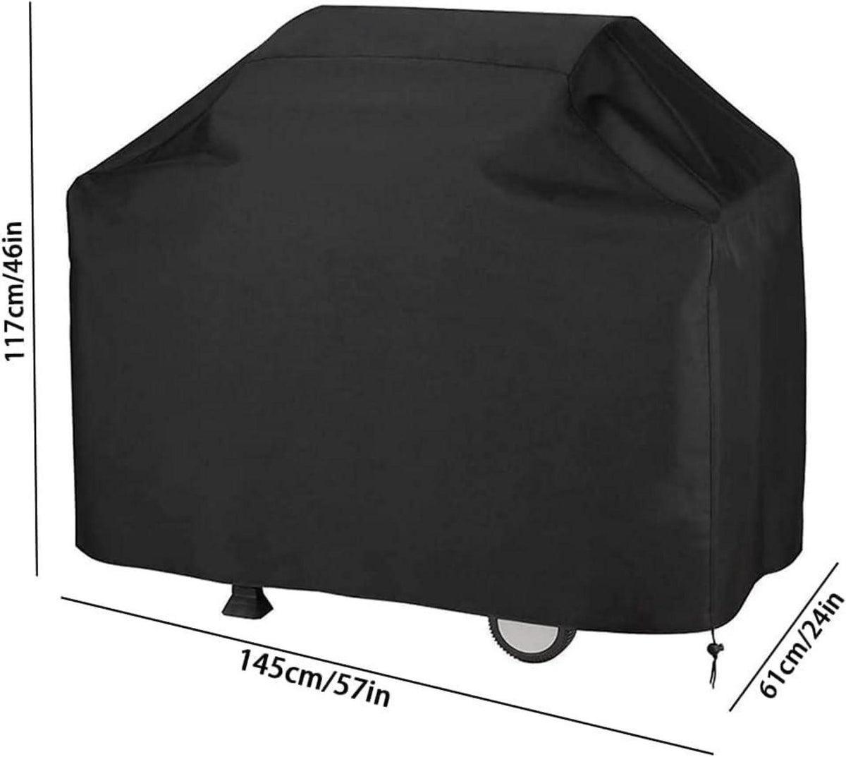 Wetterfeste Grillabdeckung Oxford 145x61x117cm - Schwarz