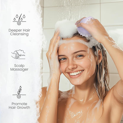 Kopfhaut Massagebürste Shampoo Bürste Weizenstroh Silikon Scalp