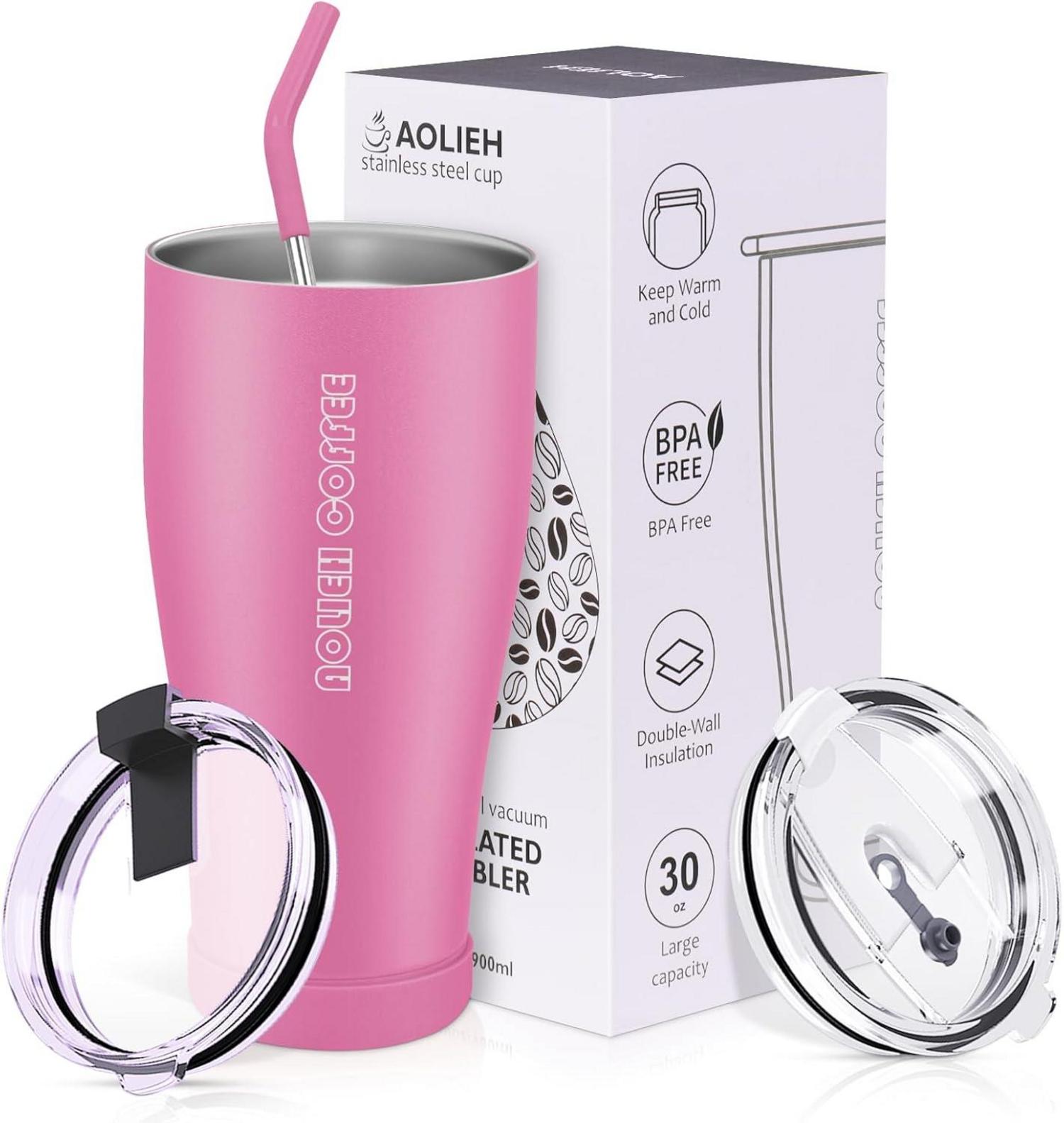 Isolierter Thermobecher 30OZ mit Strohhalm und