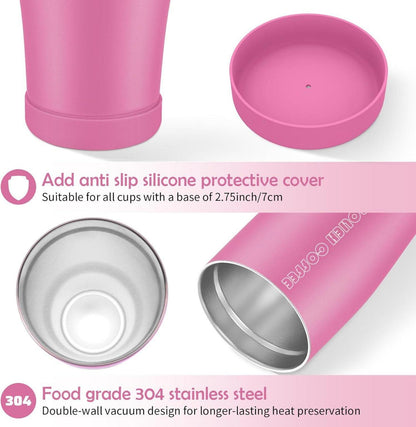 Aolieh 30OZ Thermobecher Rosa Strohhalm Edelstahlbecher
