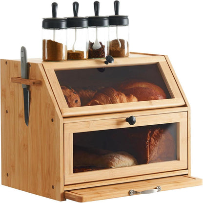 Brotkasten Bambus Eco mit Schneidebrett Aufbewahrungsbox