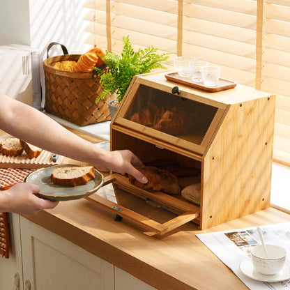 Brotkasten Bambus Eco mit Schneidebrett, Aufbewahrungsbox