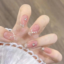 24er Set Künstliche Nägel Rosa Glitzer Press on Nails