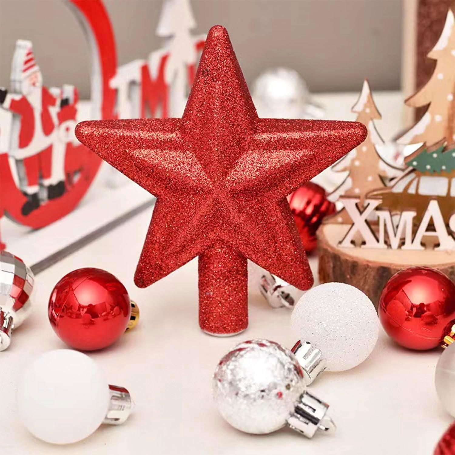 30er Mini Weihnachtskugeln-Set Rot Weiß, 3cm Christbaumkugeln
