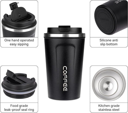 ERBO Kaffeebecher to go 380ml 2er Set Thermobecher Auslaufsicher mit
