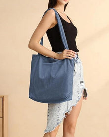 Beige Cord Uni Shopper Tasche Damen mit