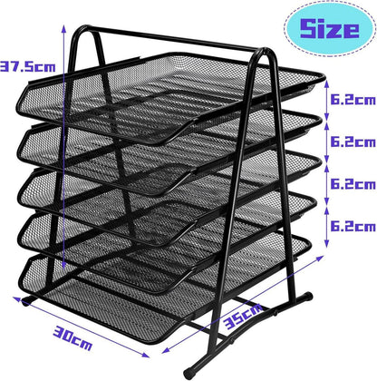 Briefablage Metall 5-Tier Schreibtisch Organizer