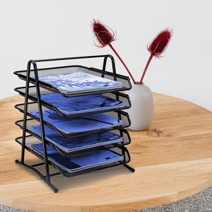 Dokumentenablage Metall Büro Schreibtisch Organizer 5-Tier Ablagefächer