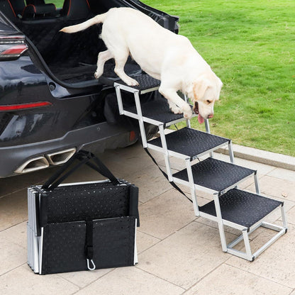 Hundetreppe für Auto & SUV – 5 Stufen, Faltbar & Verstellbar