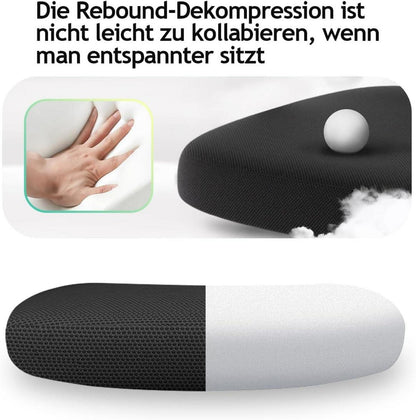 Ergonomischer Bürostuhl mit Kopfstütze und Lendenwirbelstütze, höhenverstellbar