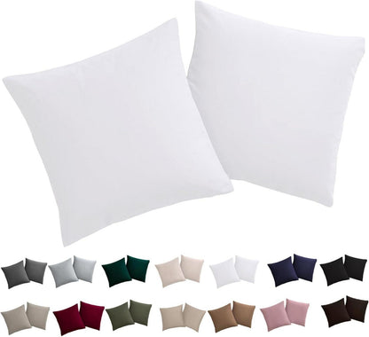 2er Set Kissenbezug 40x40 cm Mikrofaser Weiß Reißverschluss
