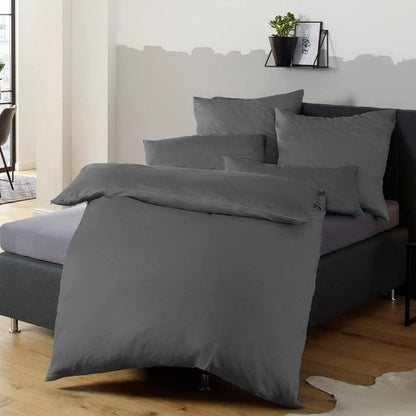 Soifox Kissenbezug 40x40 Anthrazit 2er Set Mikrofaser