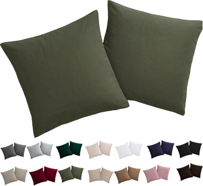 Kissenbezug 80x80 Set Mikrofaser bügelfrei knitterfrei Reißverschluss