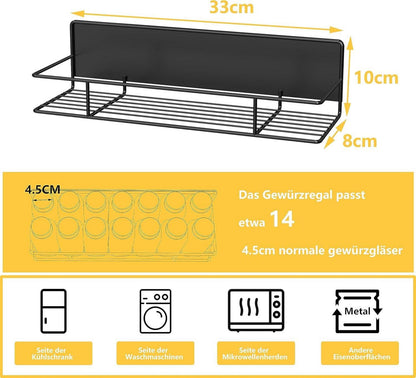Magnetisches Gewürzregal für Kühlschrank - Schwarz