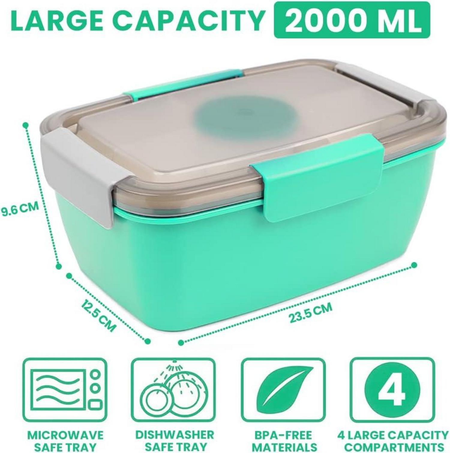 Bugucat Lunchbox Erwachsene 2000ML 2 Set Blau Grün Bento Box
