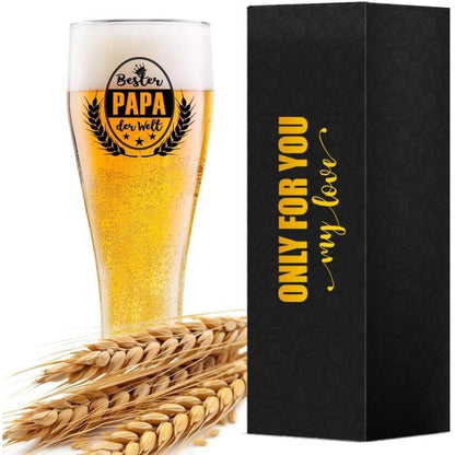 Weizenglas "Bester Papa der Welt" 0,5l Geschenk für Vater