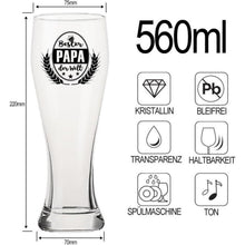 Weizenglas "Bester Papa der Welt" 0,5l Geschenk für Vater