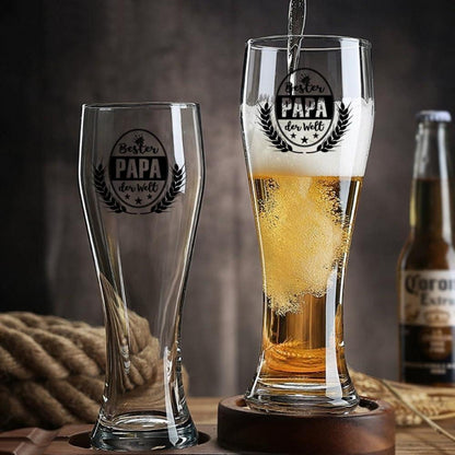 Weizenglas "Bester Papa der Welt" 0,5l Geschenk für Vater