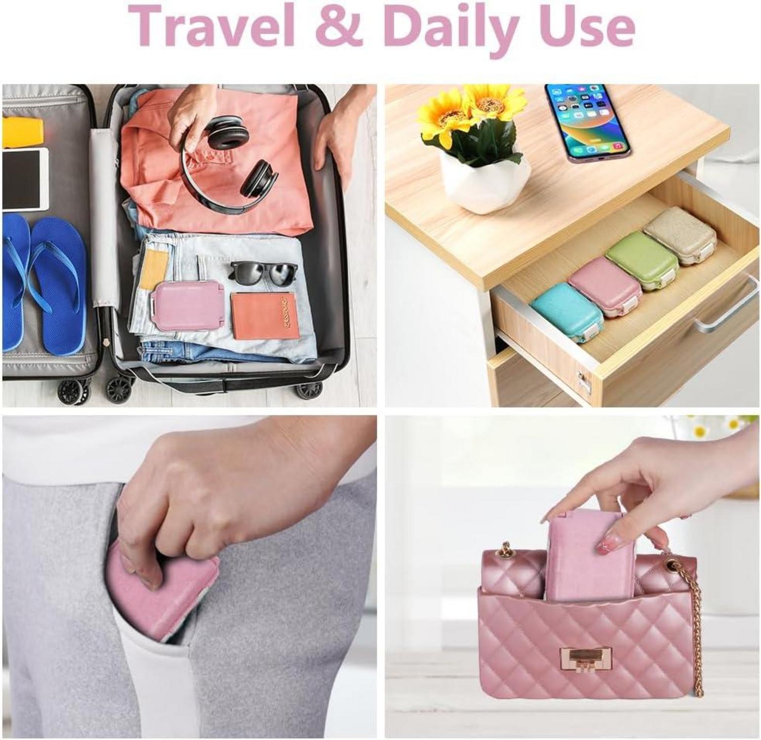 Tablettenbox 7 Tage Pillendose 8 Gitter 3 Schichten Klein BPA Frei