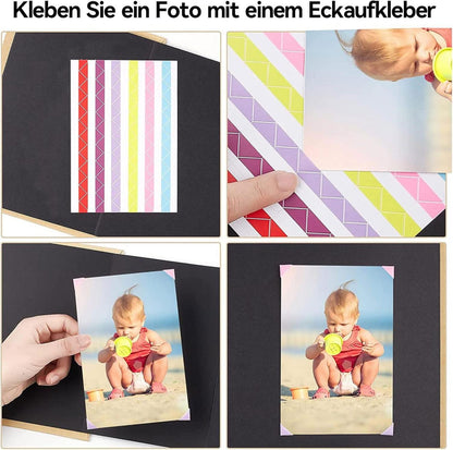 Fotoalbum zum Selbstgestalten A4 Schwarz 34 Seiten Fotobuch Scrapbook