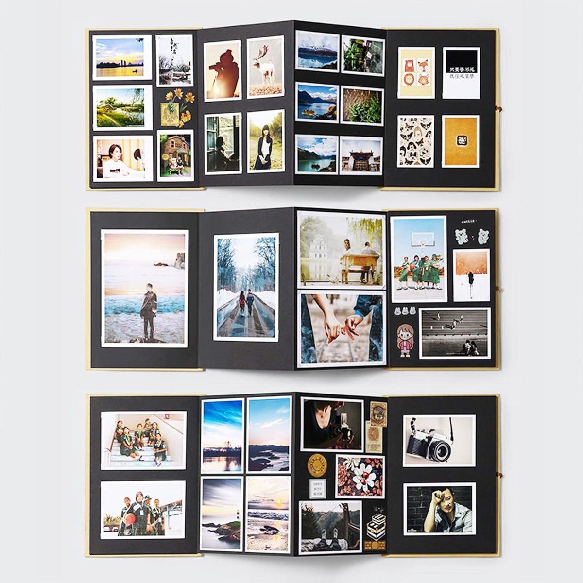Fotobuch A4 zum Selbstgestalten, DIY Scrapbook Schwarz