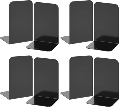 Metall-Buchstützen mit rutschfesten Gummiauflagen - Schwarz 20cm*14cm