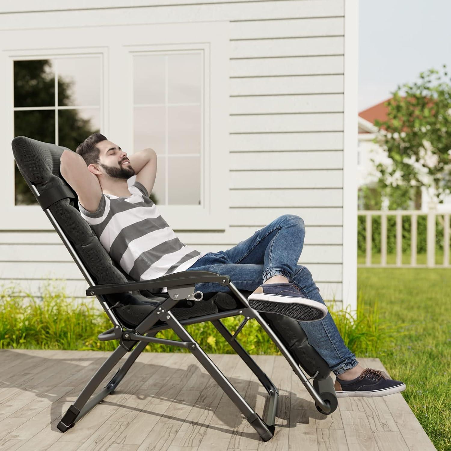 Sonnenliege Klappbar mit Getränkehalter und Polster in