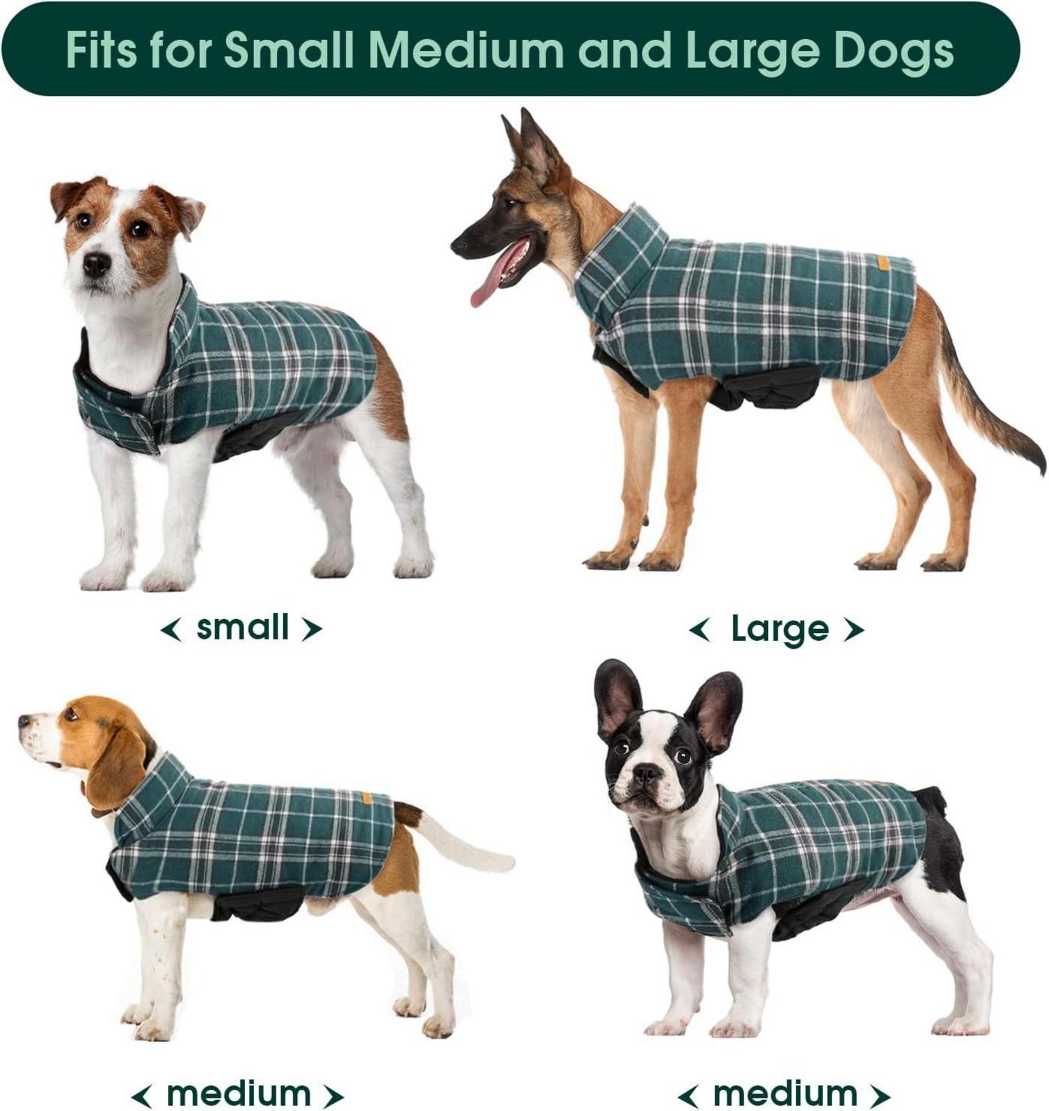 Kuoser Hundemantel Winter Fleece Wasserdicht Warm XL Grün