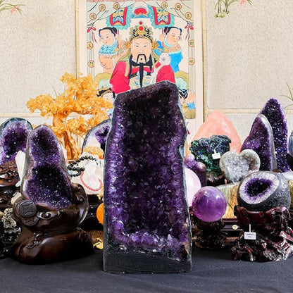 Amethystkristall-Cluster Geode Heilsteine Dekoration 8.38lbs